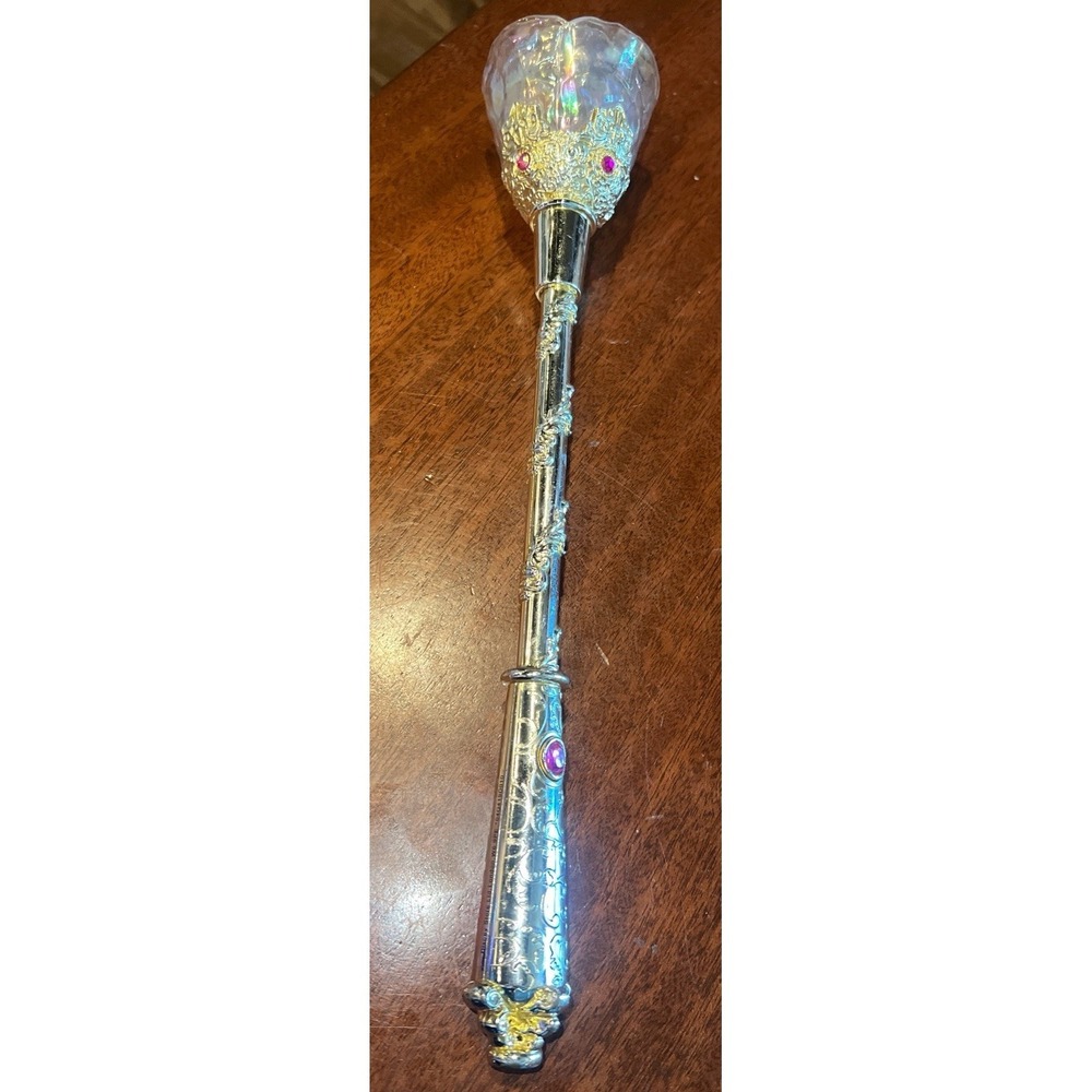 Disney Store Beauty and the Beast‎ Princess Belle Gold Light Up Rose Wand Tested - Picture 3 of 9